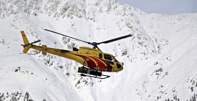 helicopter, mountains, snow